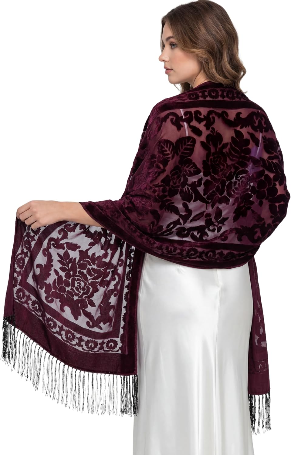 Glitopper Velvet Shawl and Wrap for Evening Dresses Formal Shawl