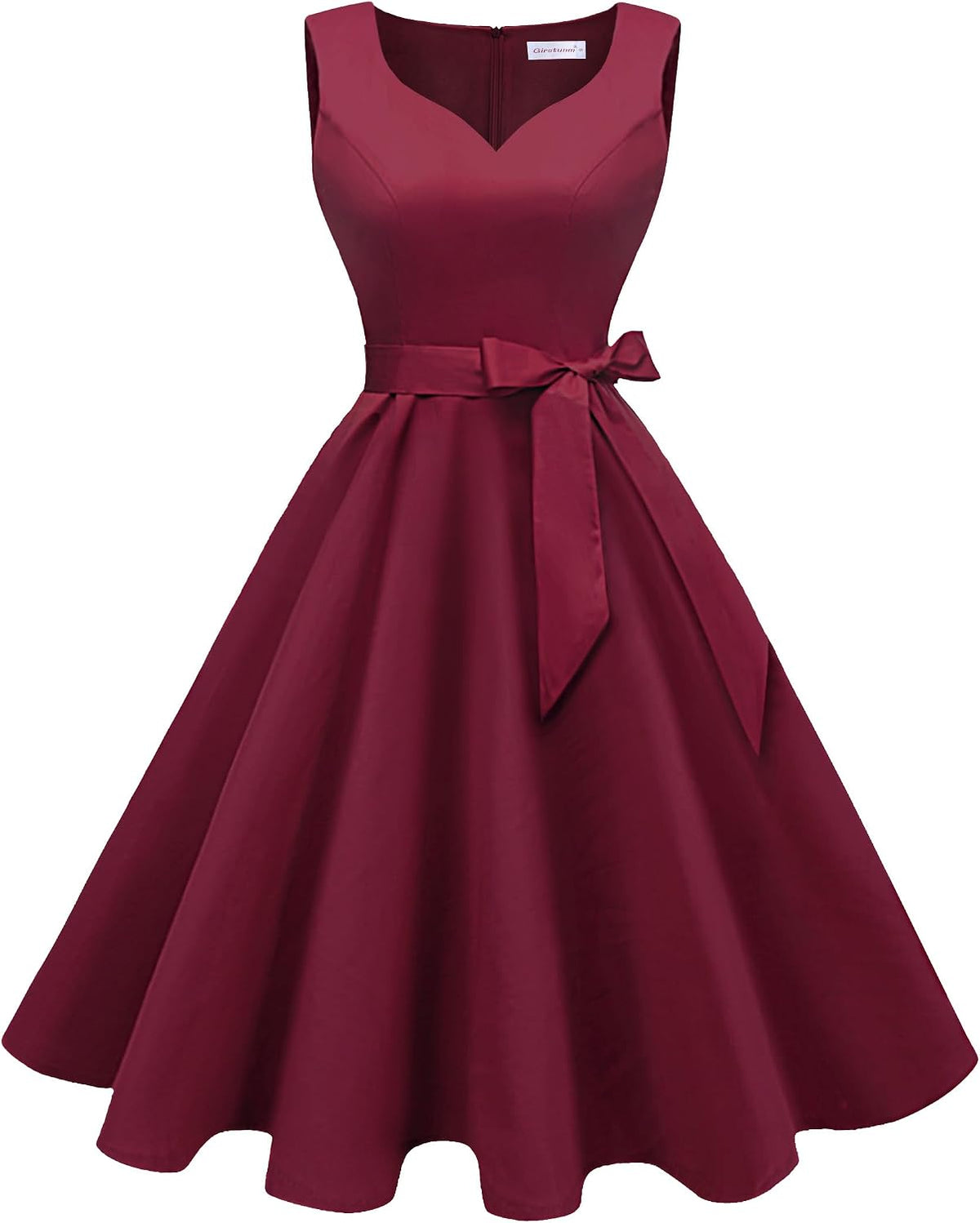 Girstunm 1950s Sleeveless Tea Party Swing Pockets Dress