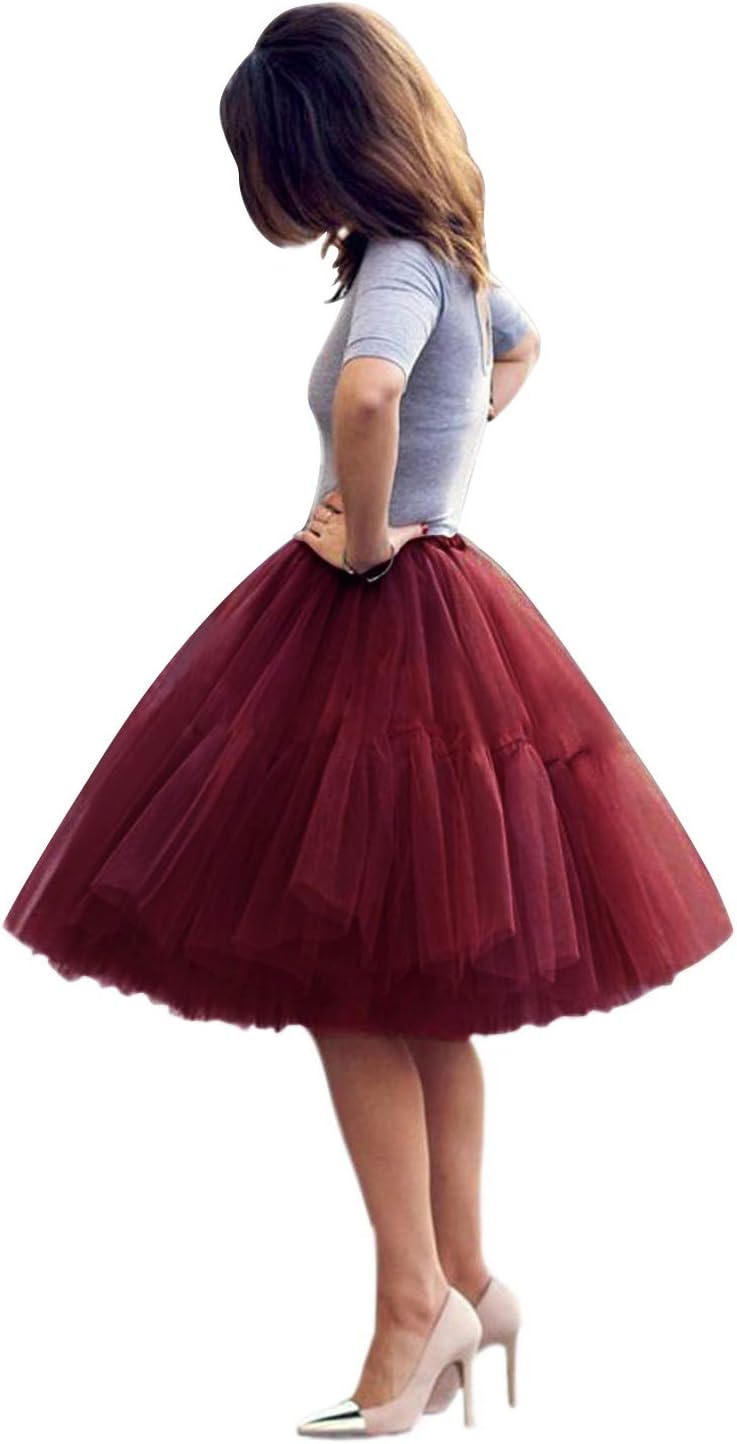 BABYONLINE D.R.E.S.S. Women Tutu Skirt Knee Tulle Skirt Petticoat Skirts Crinoline Rockabilly Tutu Skirts Slip Secondary image