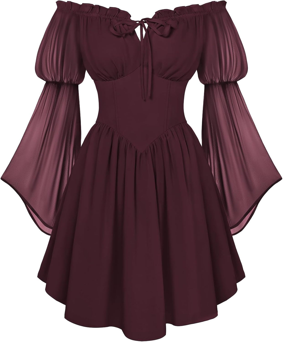 Scarlet Darkness Women's Renaissance Faire Fairy Witchy Dress with Pockets