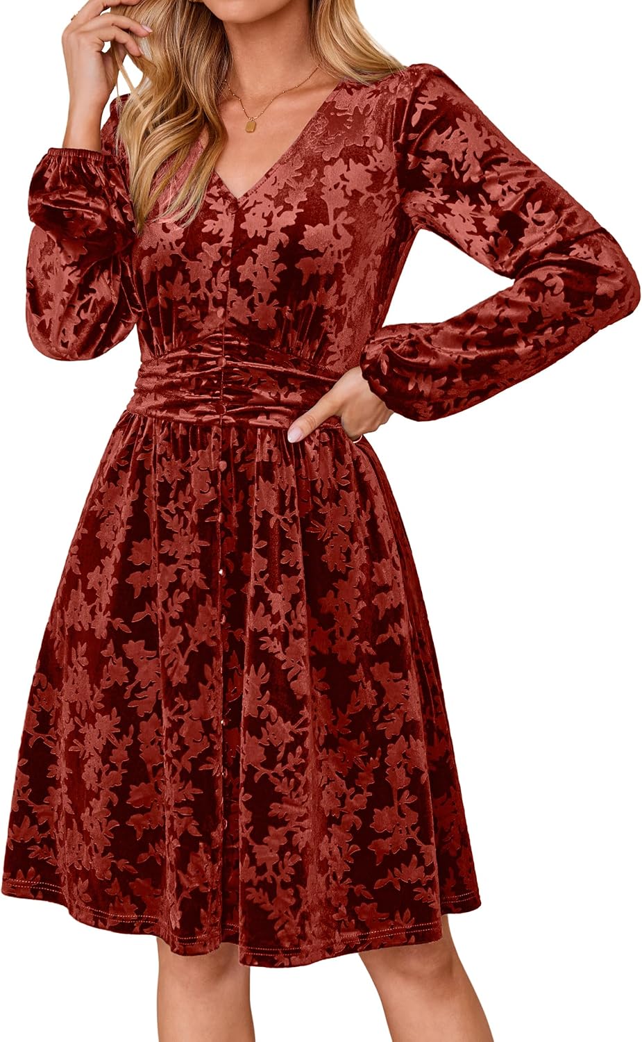 Simplee Womens Velvet Dress Fall Long Sleeve Cocktail Party Winter Dresses