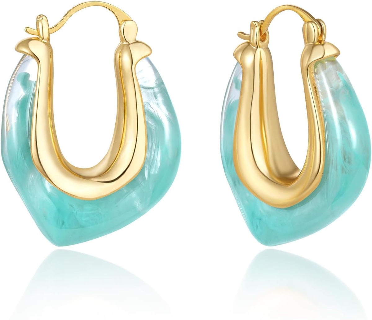 KELORIS PATH Acrylic Hoop Earrings for Women