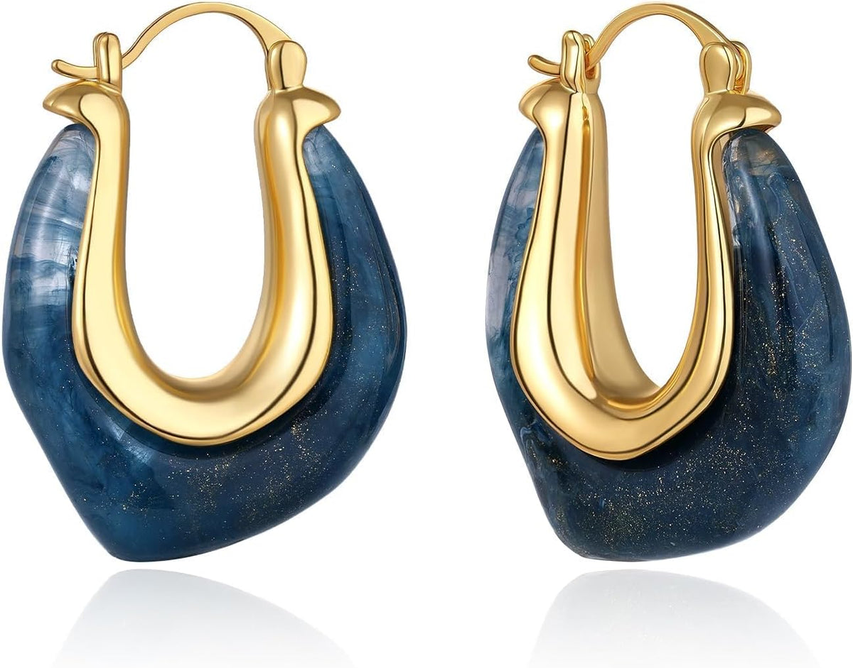 KELORIS PATH Acrylic Hoop Earrings for Women