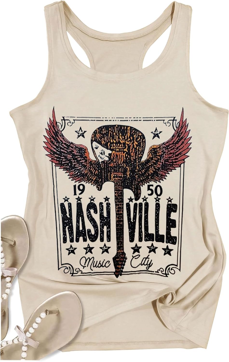 Womens Tank Tops Summer Racerback Graphic Tanks Beach Vacation Tops Loose Running Athletic Sleeveless Shirt Cami