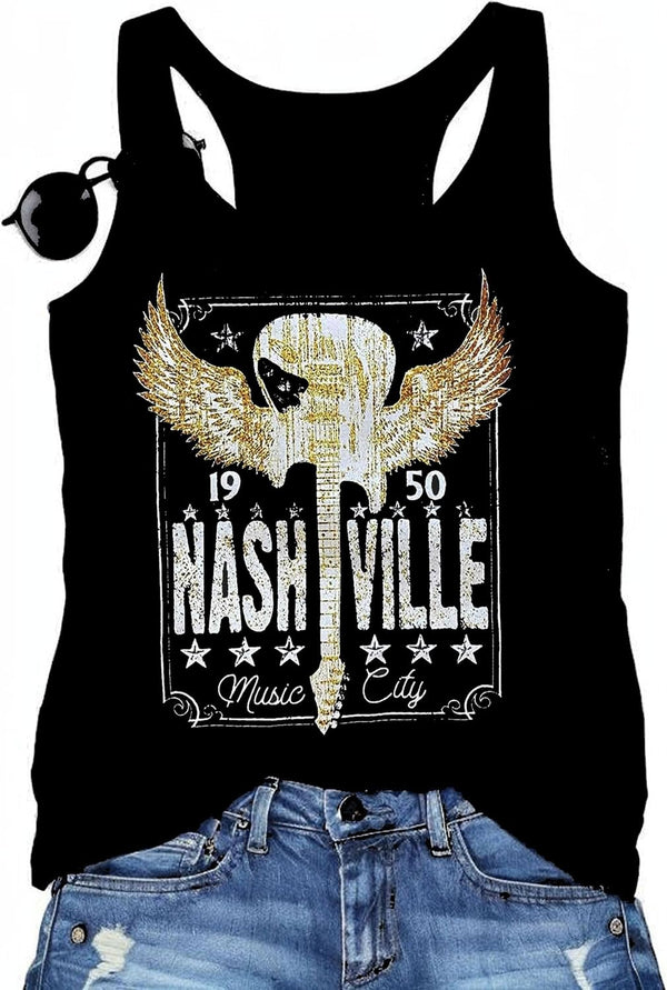 Womens Tank Tops Summer Racerback Graphic Tanks Beach Vacation Tops Loose Running Athletic Sleeveless Shirt Cami