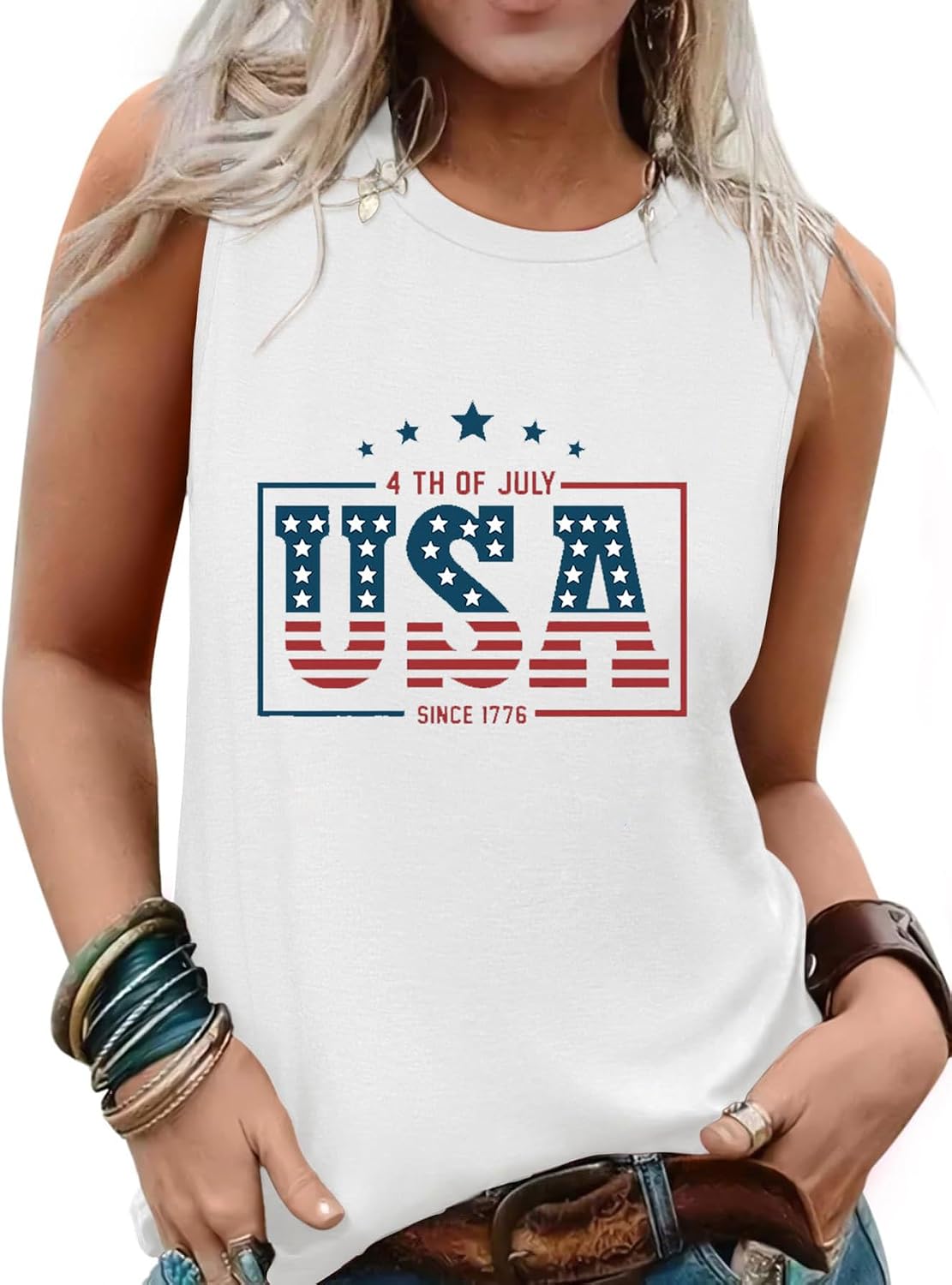Womens Tank Tops Summer Sleeveless Tank Top Beach Vacation Tops Loose Running Athletic T-Shirt