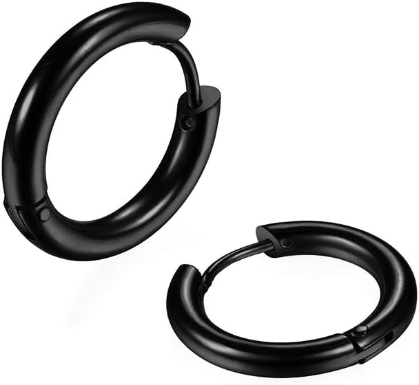 316L Surgical Stainless Steel Huggie Hoop Earrings 6mm 8mm 10mm 11mm 12mm 14mm Hypoallergenic Earrings Hoop Cartilage Helix Lobes Hinged Sleeper