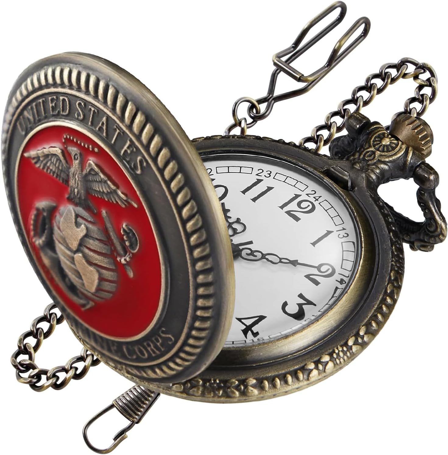 Hollowed-Out Eagle Quartz Men's Pocket Watch Secondary image