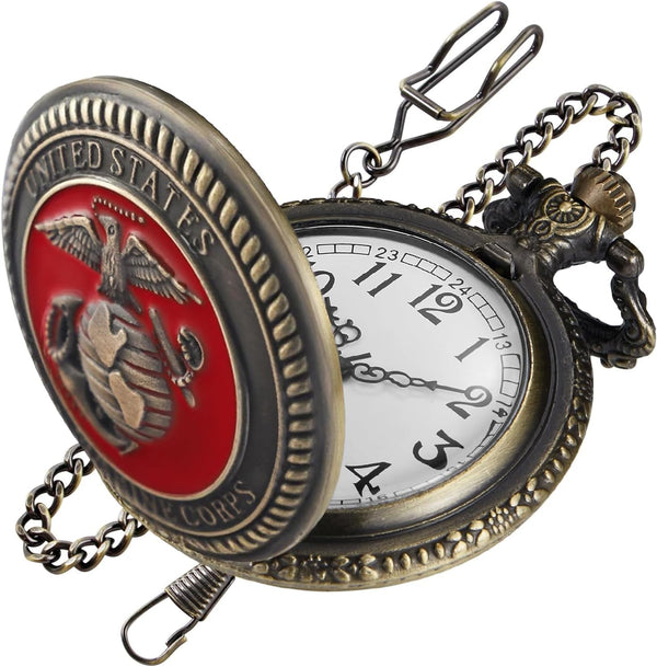 Hollowed-Out Eagle Quartz Men's Pocket Watch