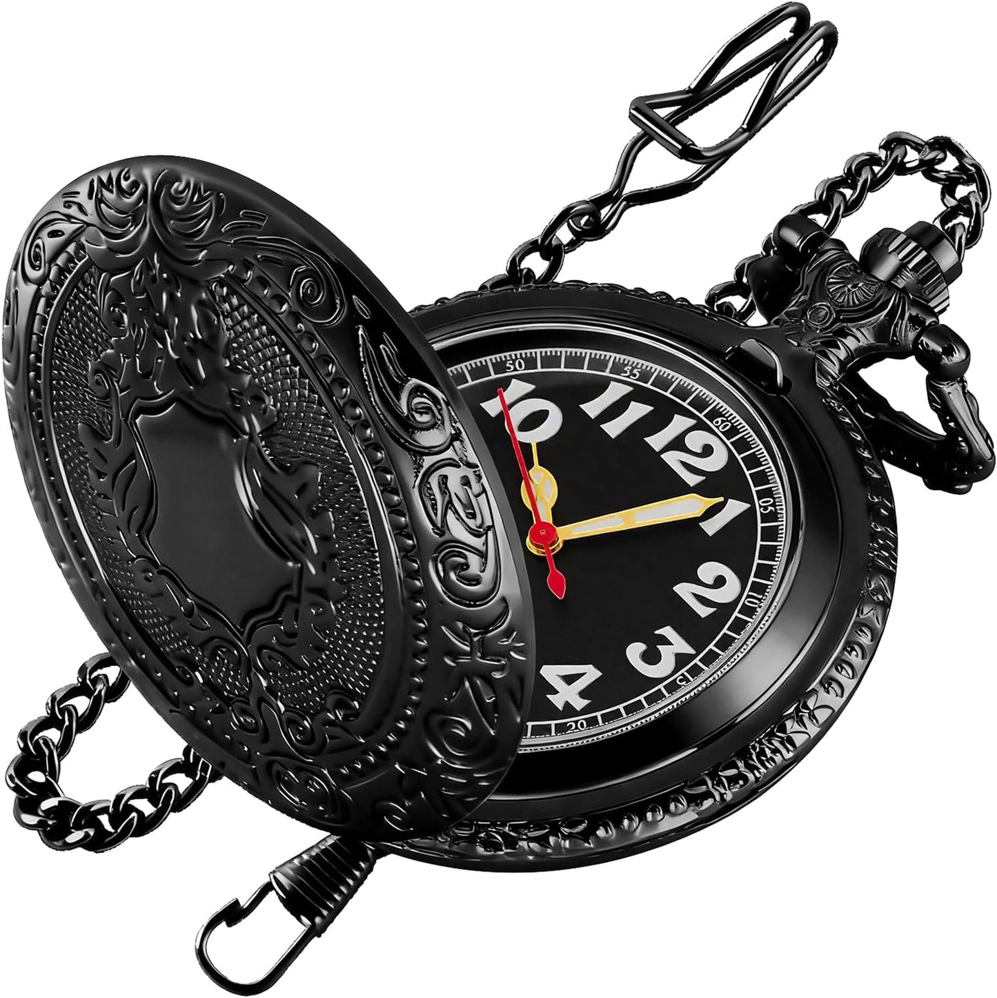 Shield Men's Pocket Watch, Arabic Numeral Digital Scale Men's Quartz P