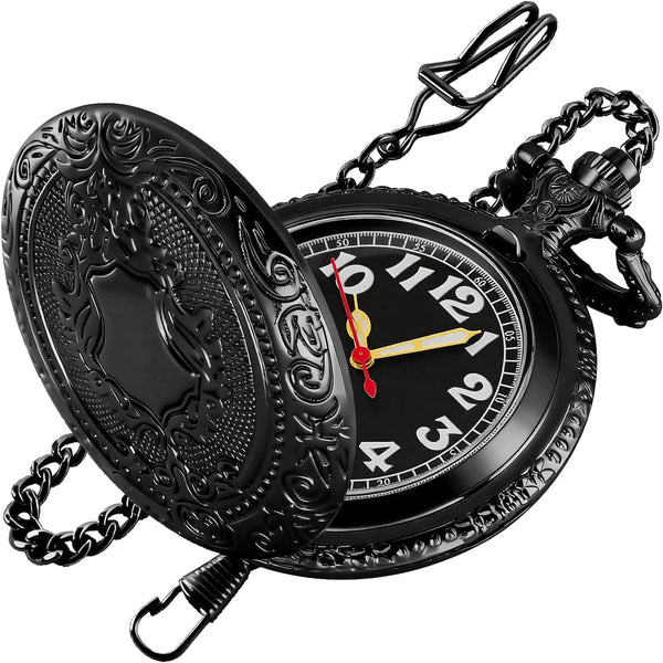 Shield Men's Pocket Watch, Arabic Numeral Digital Scale Men's Quartz P