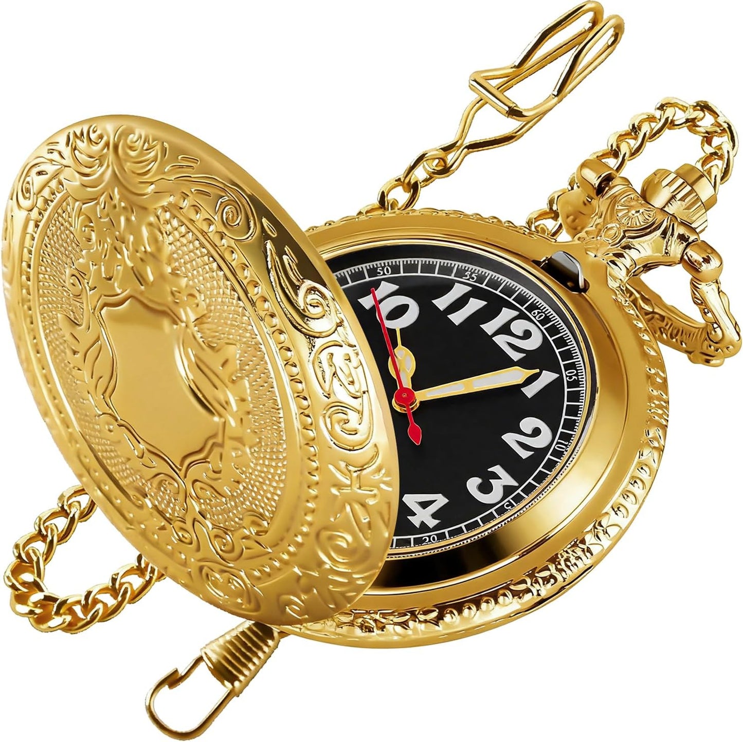 Shield Men's Pocket Watch, Arabic Numeral Digital Scale Men's Quartz P