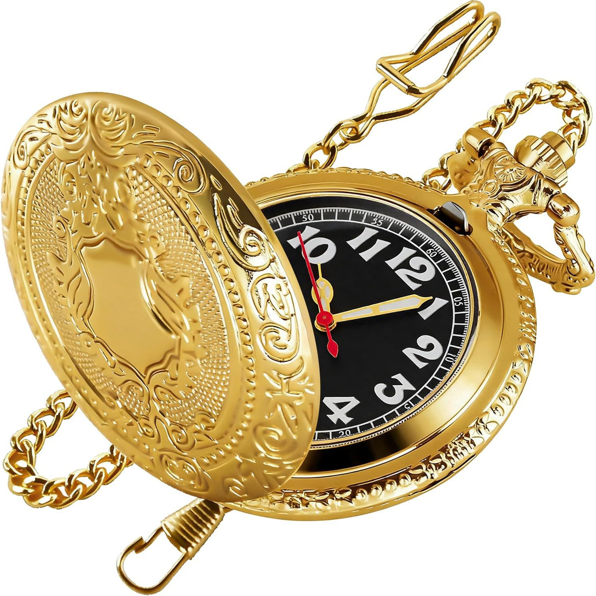 Shield Men's Pocket Watch, Arabic Numeral Digital Scale Men's Quartz P