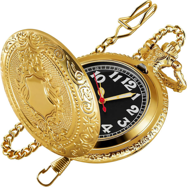 Shield Men's Pocket Watch, Arabic Numeral Digital Scale Men's Quartz P