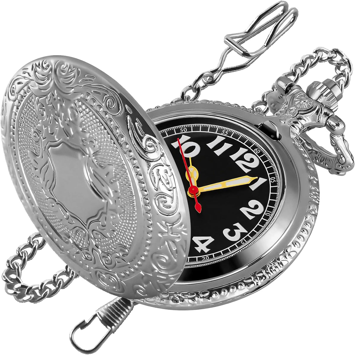 Shield Men's Pocket Watch, Arabic Numeral Digital Scale Men's Quartz P