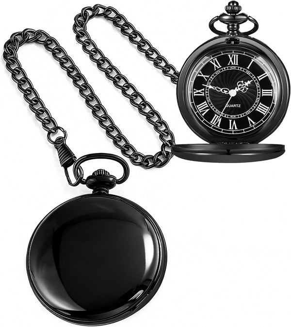 Smooth Alloy-Steel Quartz Pocket Watch