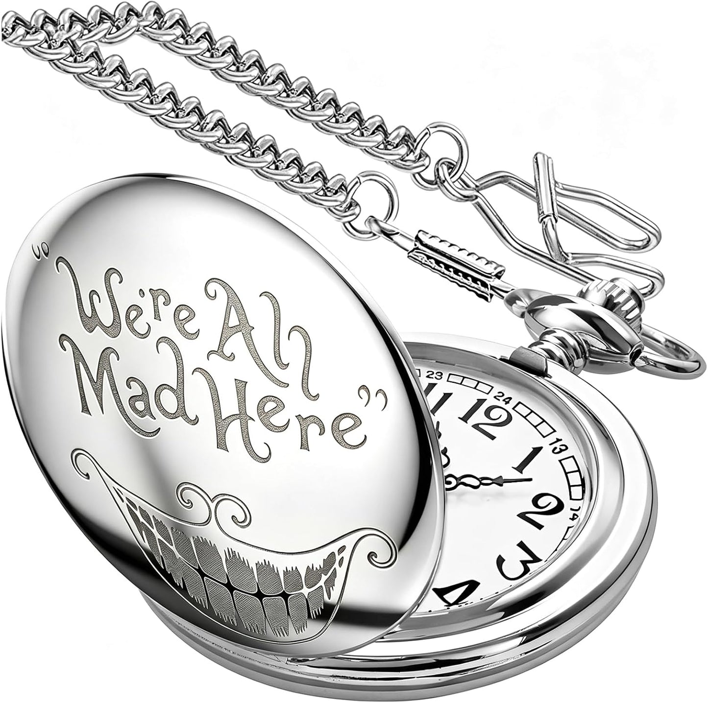 Smooth Alloy-Steel Quartz Pocket Watch