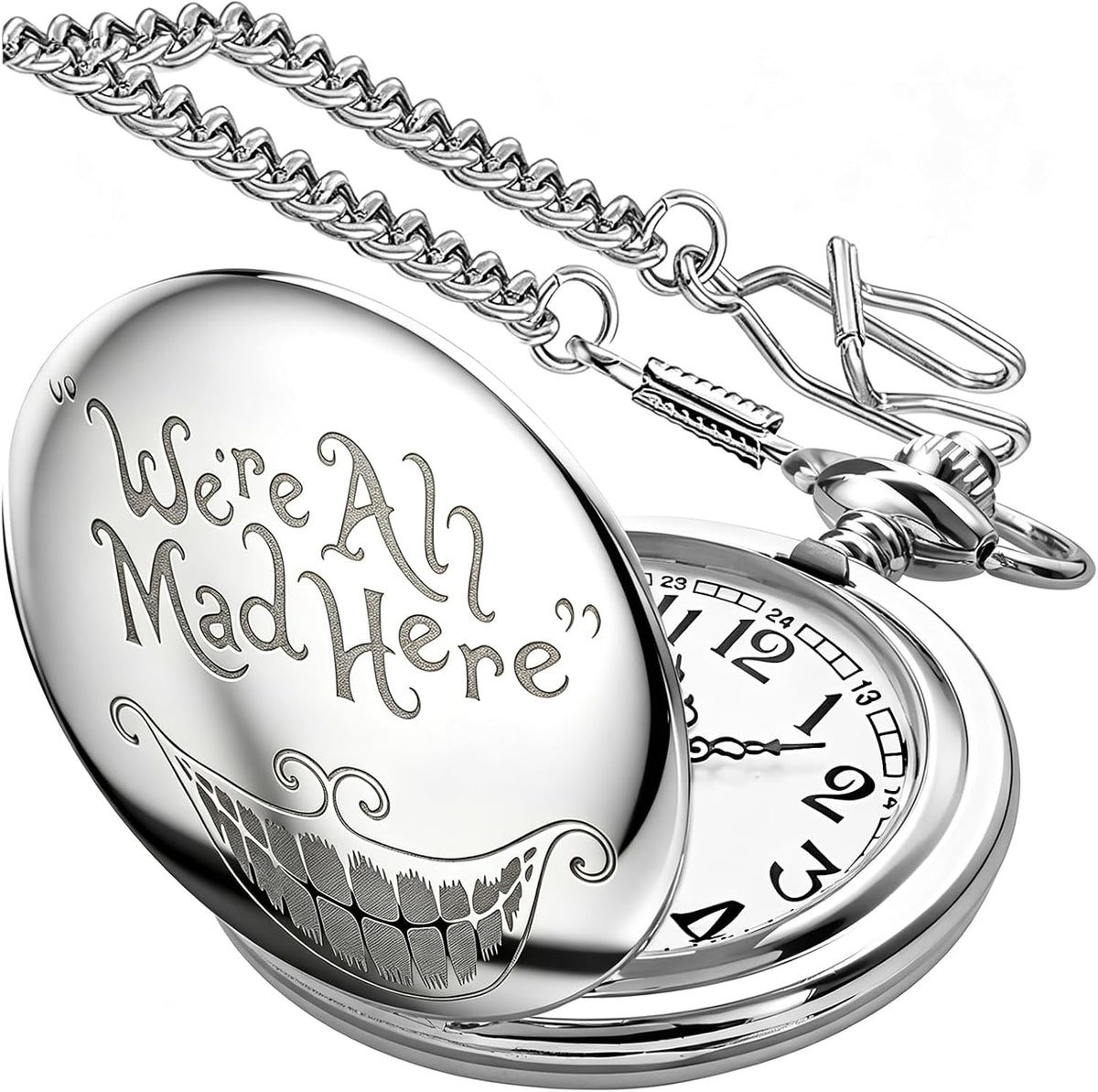 Smooth Alloy-Steel Quartz Pocket Watch