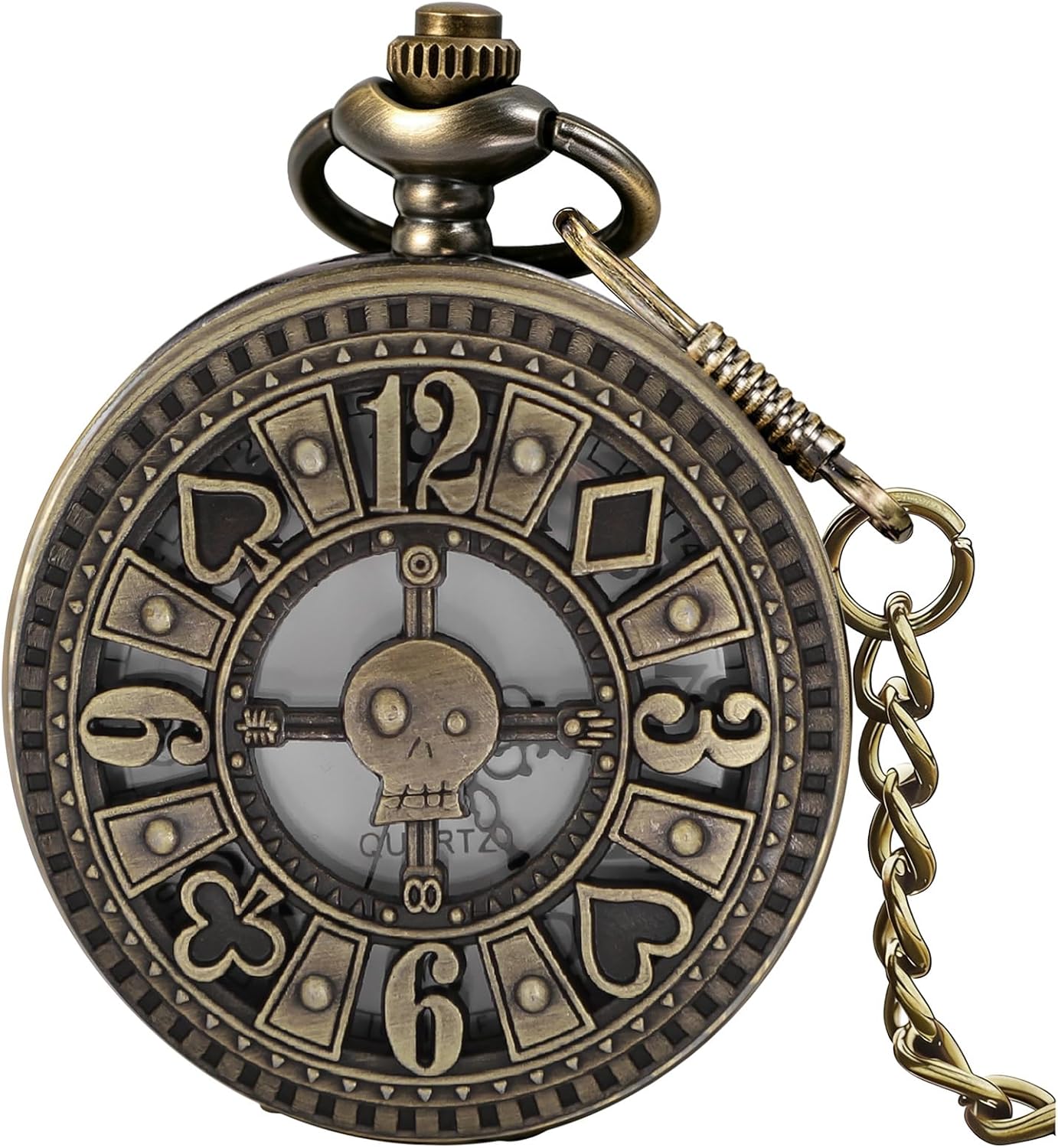 Dragon Design Quartz Pocket Watch Roman Numerals with Chain Birthdays