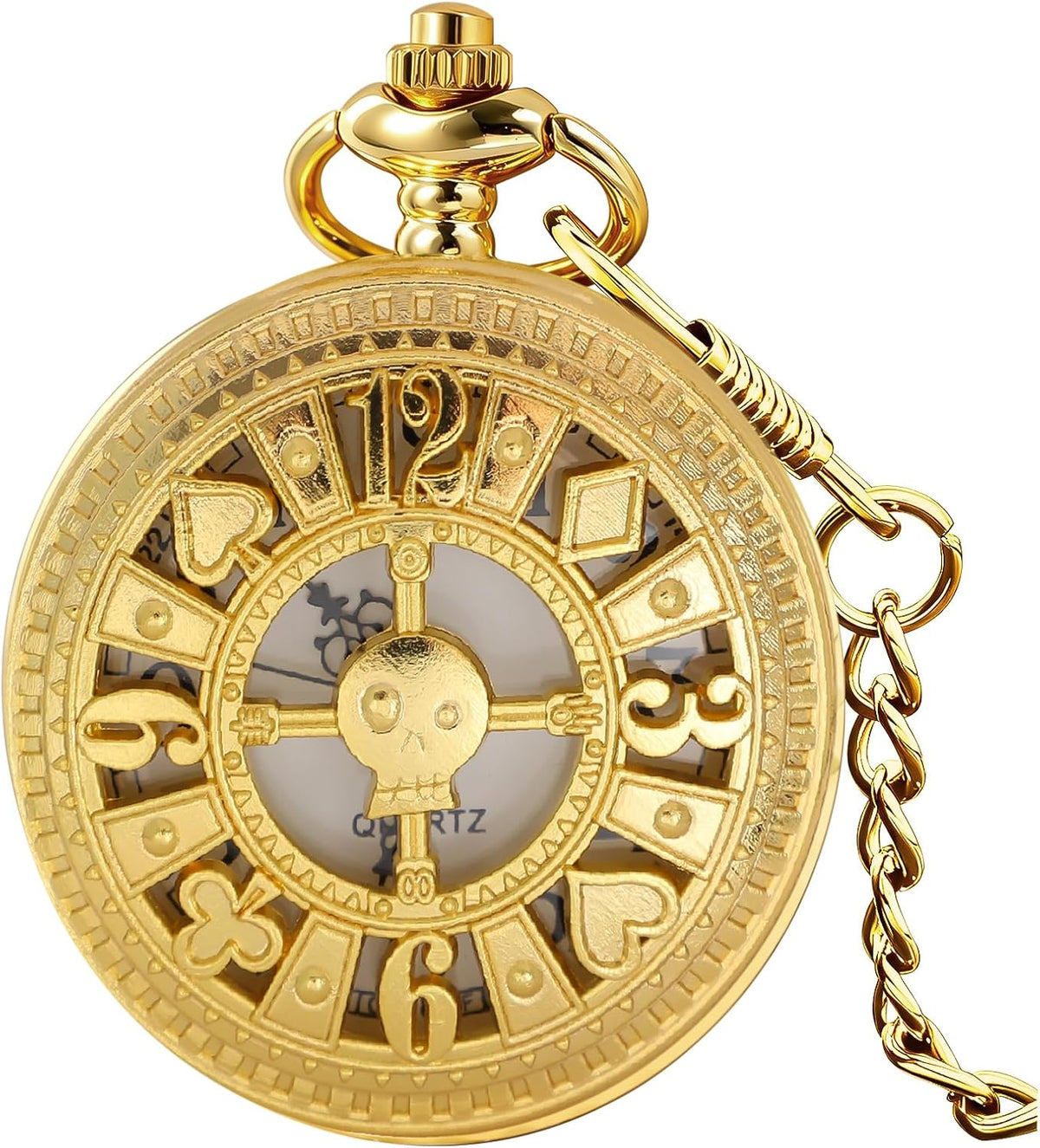 Dragon Design Quartz Pocket Watch Roman Numerals with Chain Birthdays