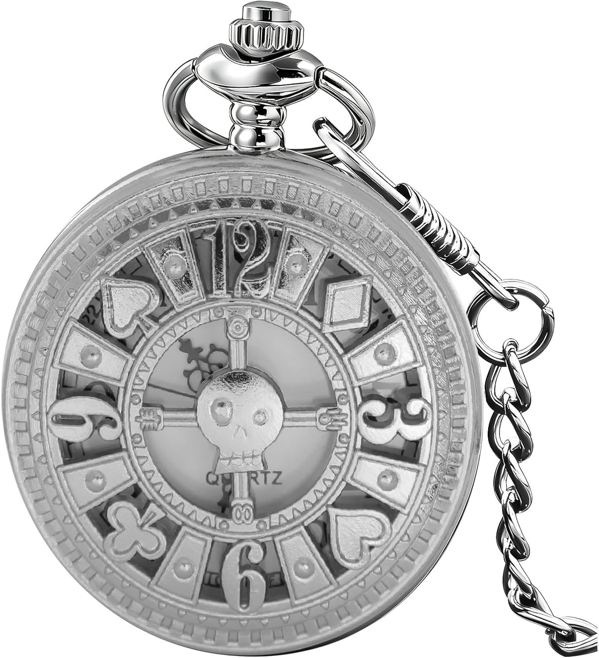 Dragon Design Quartz Pocket Watch Roman Numerals with Chain Birthdays