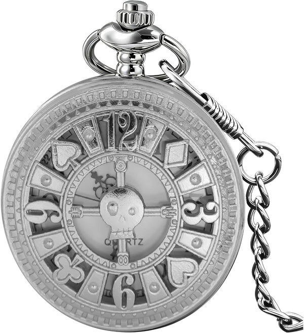 Dragon Design Quartz Pocket Watch Roman Numerals with Chain Birthdays