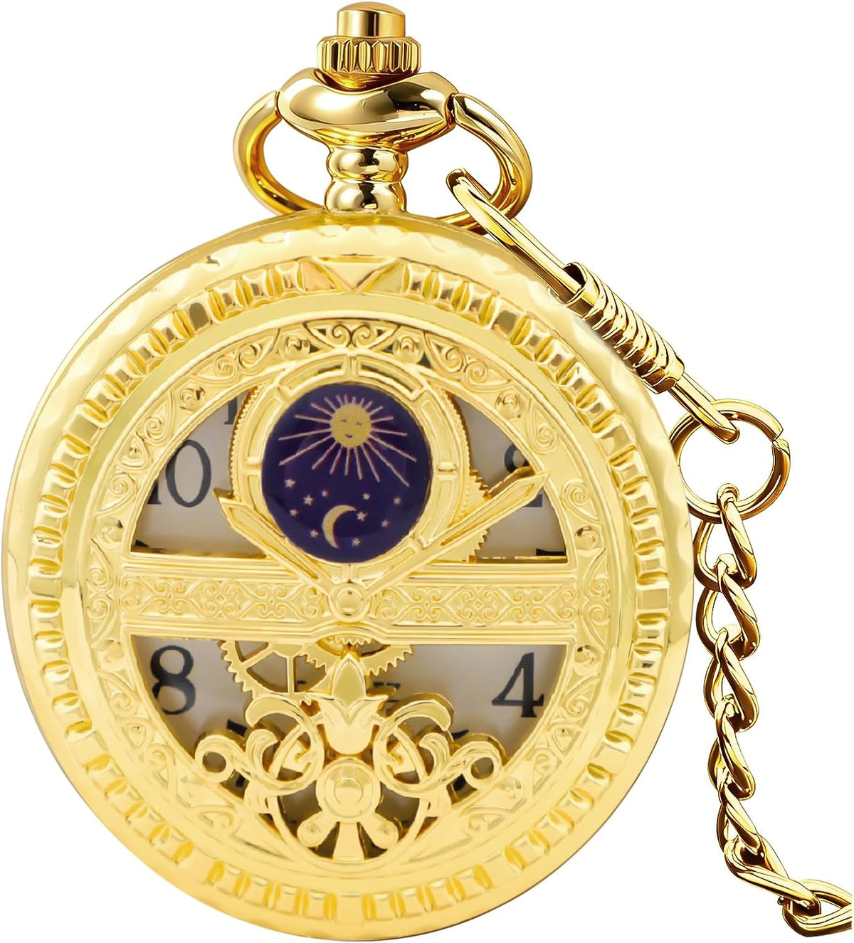 Smooth Alloy-Steel Quartz Pocket Watch