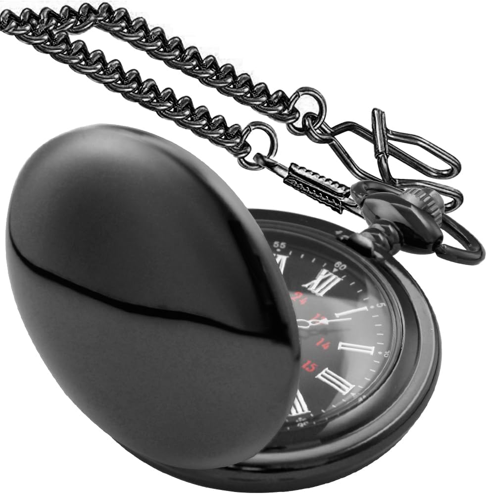 Smooth Alloy-Steel Quartz Pocket Watch