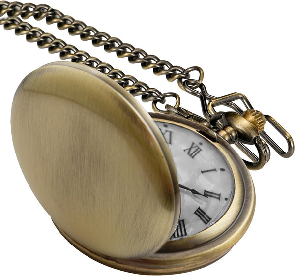 Smooth Alloy-Steel Quartz Pocket Watch