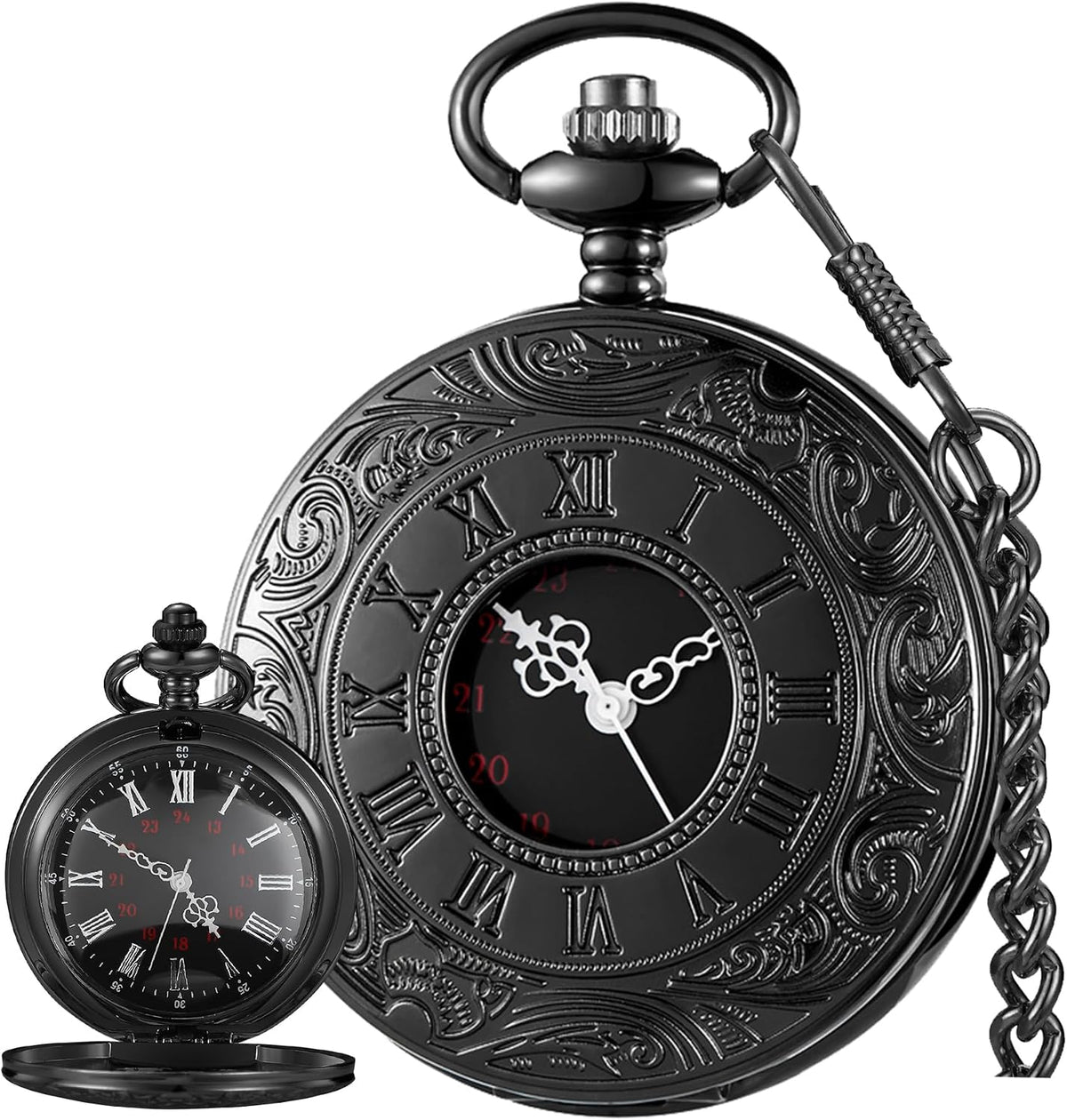 Starry Blue Roman Numeral Quartz Pocket Watch