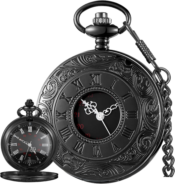 Starry Blue Roman Numeral Quartz Pocket Watch