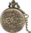 Vintage 3D Flower Quartz Pocket Watch with Chain