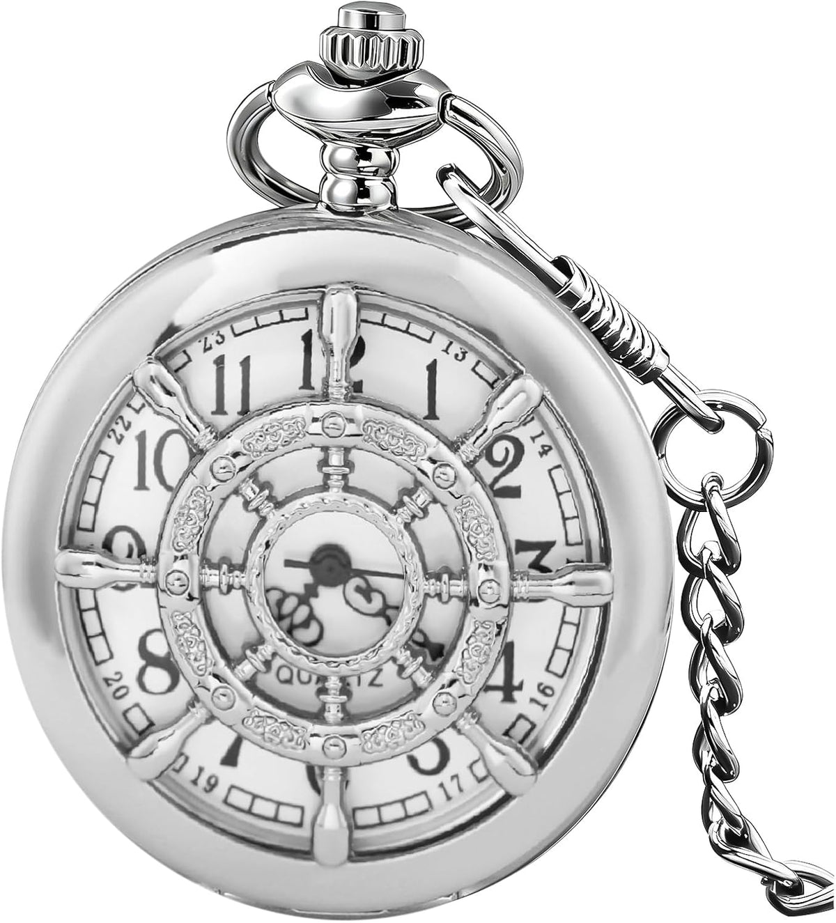 Dragon Design Quartz Pocket Watch Roman Numerals with Chain Birthdays