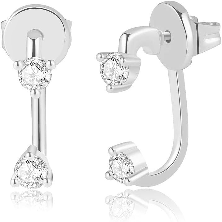 14K Gold Plated Illusion Stud Earrings for Women | Triple Huggie Hoop Earrings for One Hole| Trendy Simple Hypoallergenic Fashion Accessories Gold