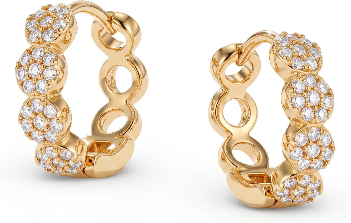 Cubic Zirconia Huggie Earrings 14k Gold Plated Tiny Earrings Small Huggie Hoop Earrings Simple Lightweight Hoops Gift for Women