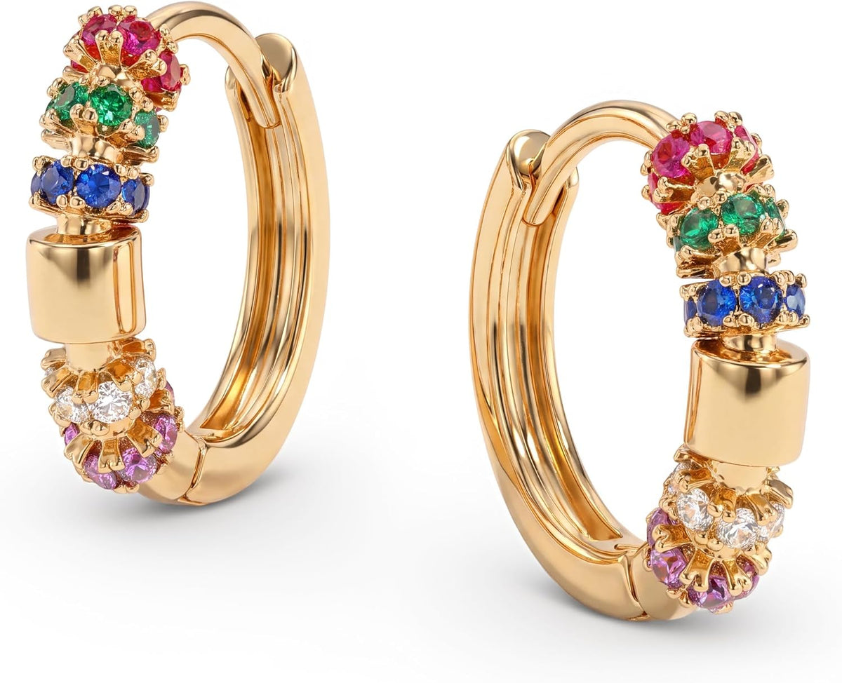 Cubic Zirconia Huggie Earrings 14k Gold Plated Tiny Earrings Small Huggie Hoop Earrings Simple Lightweight Hoops Gift for Women
