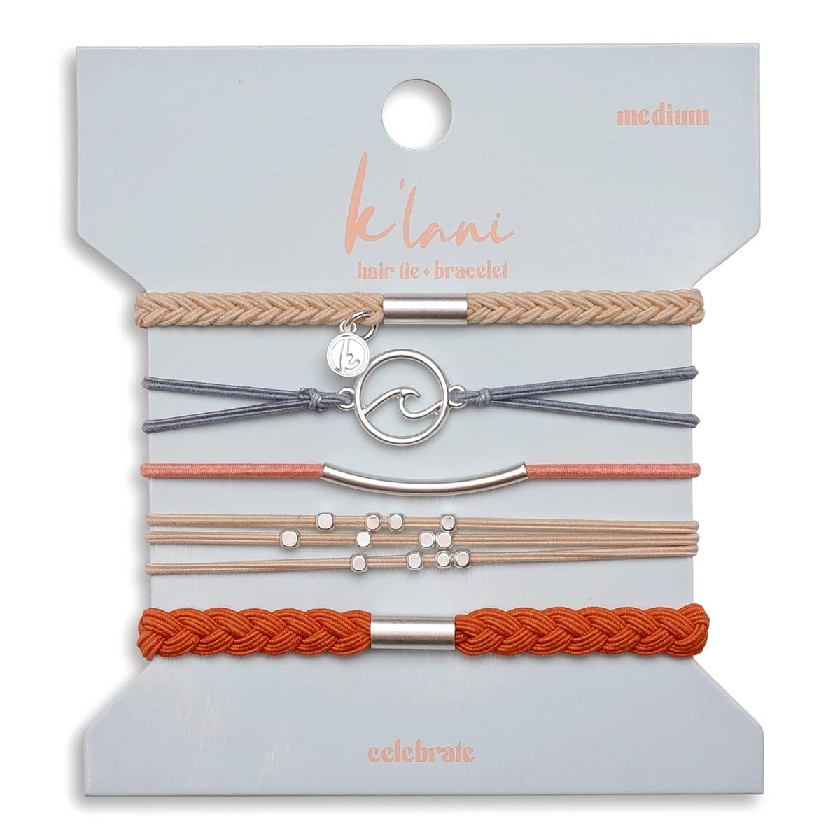 K'lani Inspire Hair Tie Bracelets - Elastic Ponytail Holder - Medium