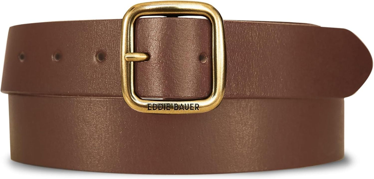 Eddie Bauer Women's Casual Leather Belts With Durable Metal Buckle