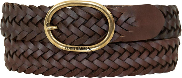 Eddie Bauer Women's Casual Leather Belts With Durable Metal Buckle