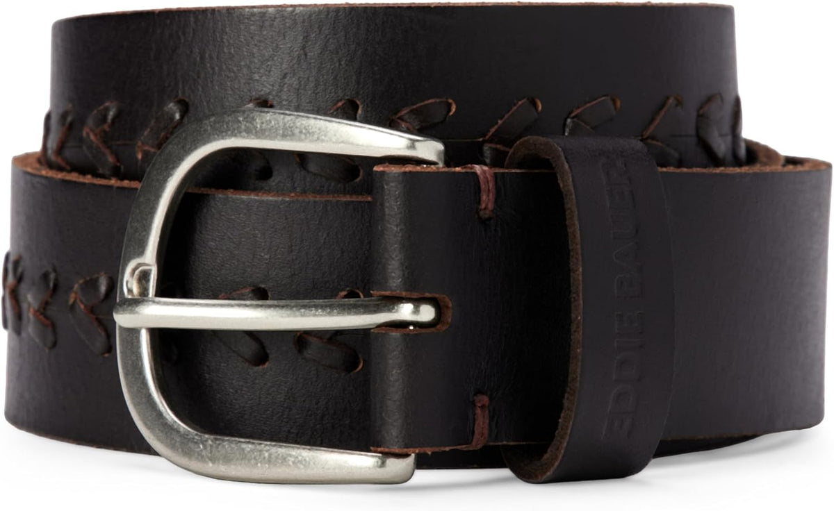 Eddie Bauer Women's Casual Leather Belts With Durable Metal Buckle