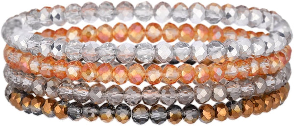 Noessla Beaded Boho Stretch Bracelet Colorful Stackable Crystal Beads Bracelets Trendy Costume Jewelry Mothers Day Gifts for Women