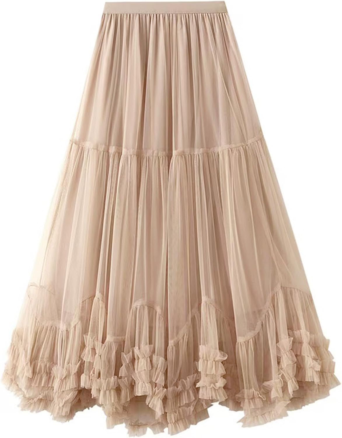 Women's Maxi Tulle Skirts Long Layered Mesh Tiered Fairy Skirt