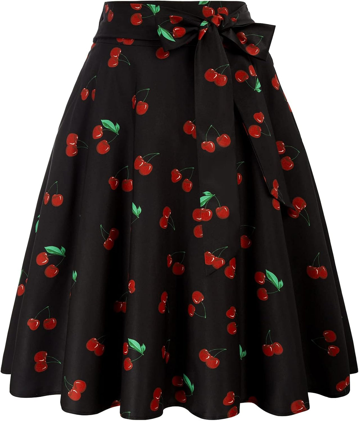Belle Poque Women's High Waist A-Line Pockets Skirt Skater Flared Midi Skirt Vinage Skirt