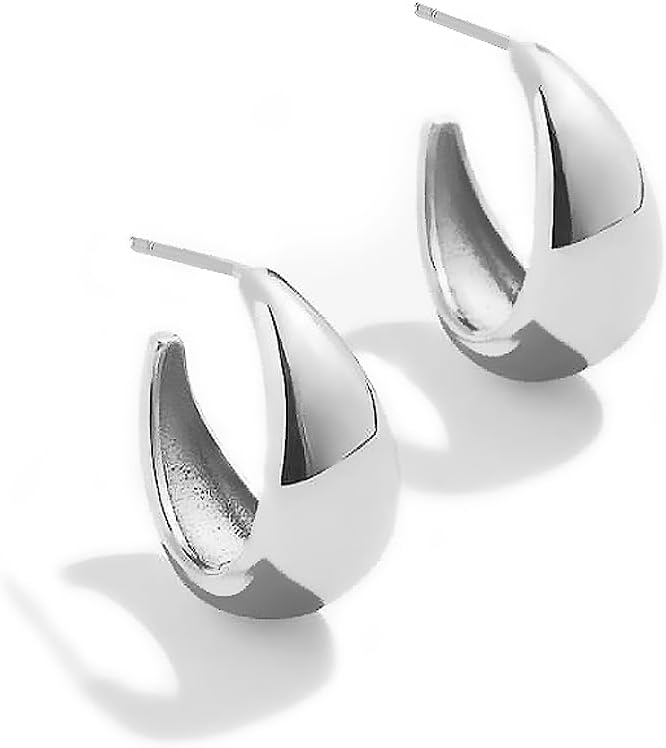 14K Gold Plated Illusion Stud Earrings for Women | Triple Huggie Hoop Earrings for One Hole| Trendy Simple Hypoallergenic Fashion Accessories Gold