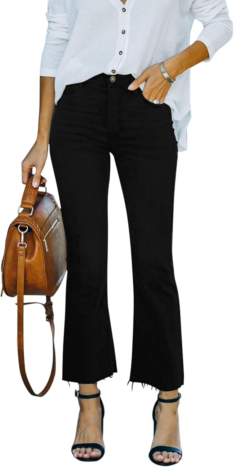Flare Jeans For Womens Crop Flare Jeans With Raw Hem