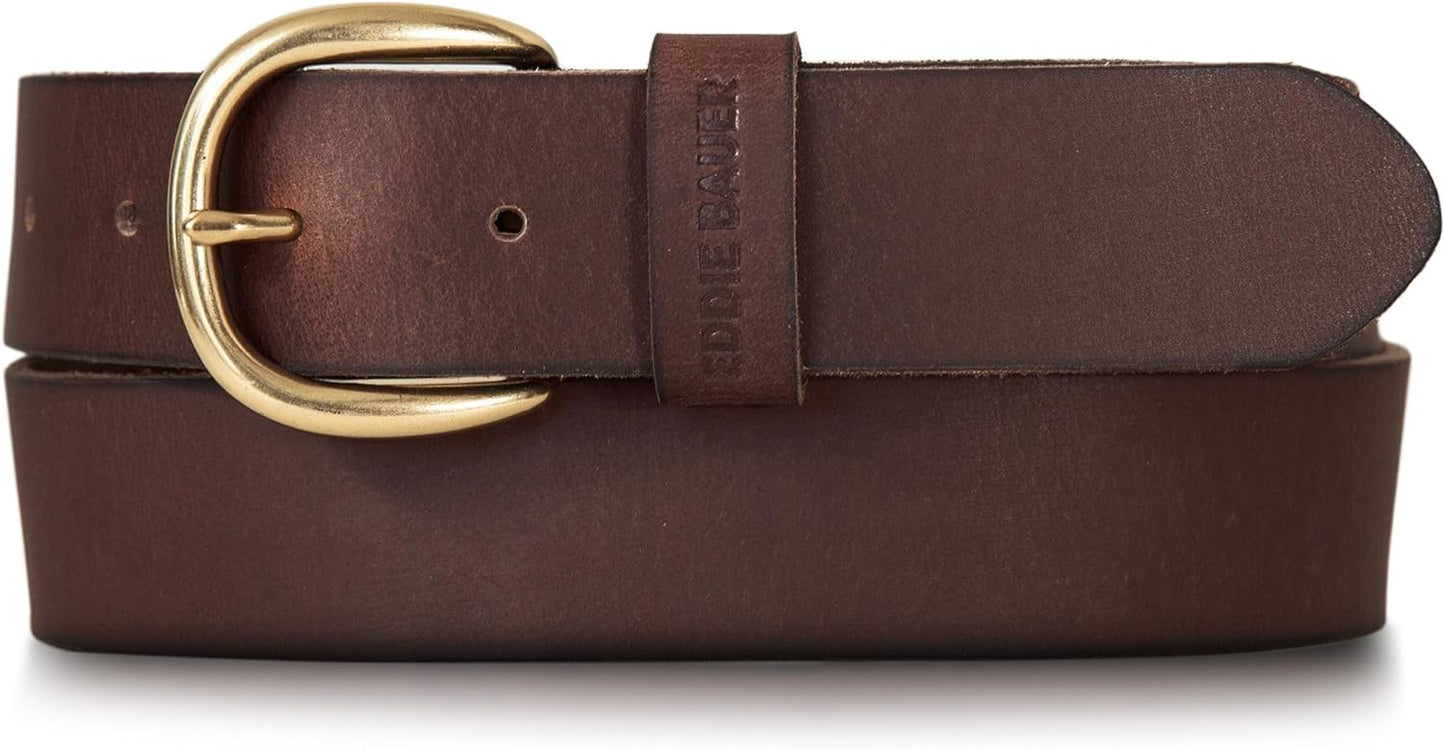 Eddie Bauer Women's Casual Leather Belts With Durable Metal Buckle