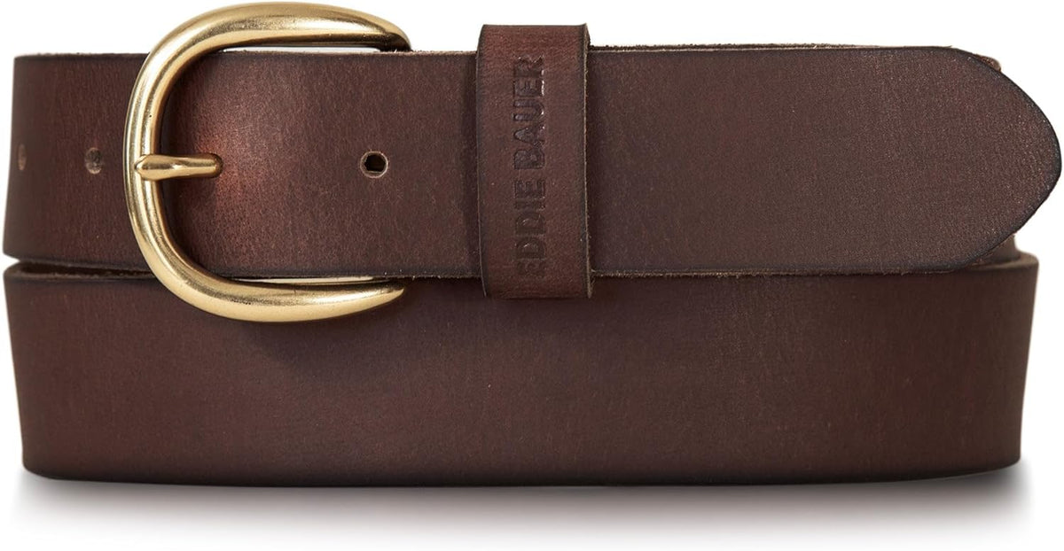 Eddie Bauer Women's Casual Leather Belts With Durable Metal Buckle