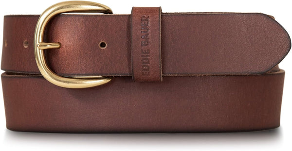 Eddie Bauer Women's Casual Leather Belts With Durable Metal Buckle