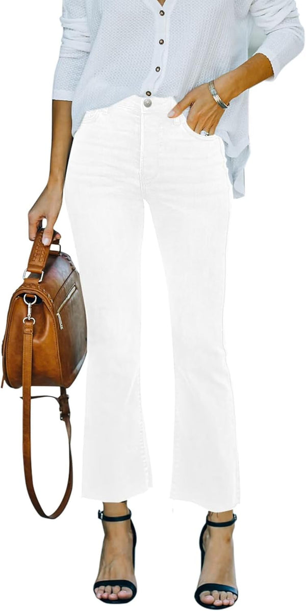 Flare Jeans For Womens Crop Flare Jeans With Raw Hem