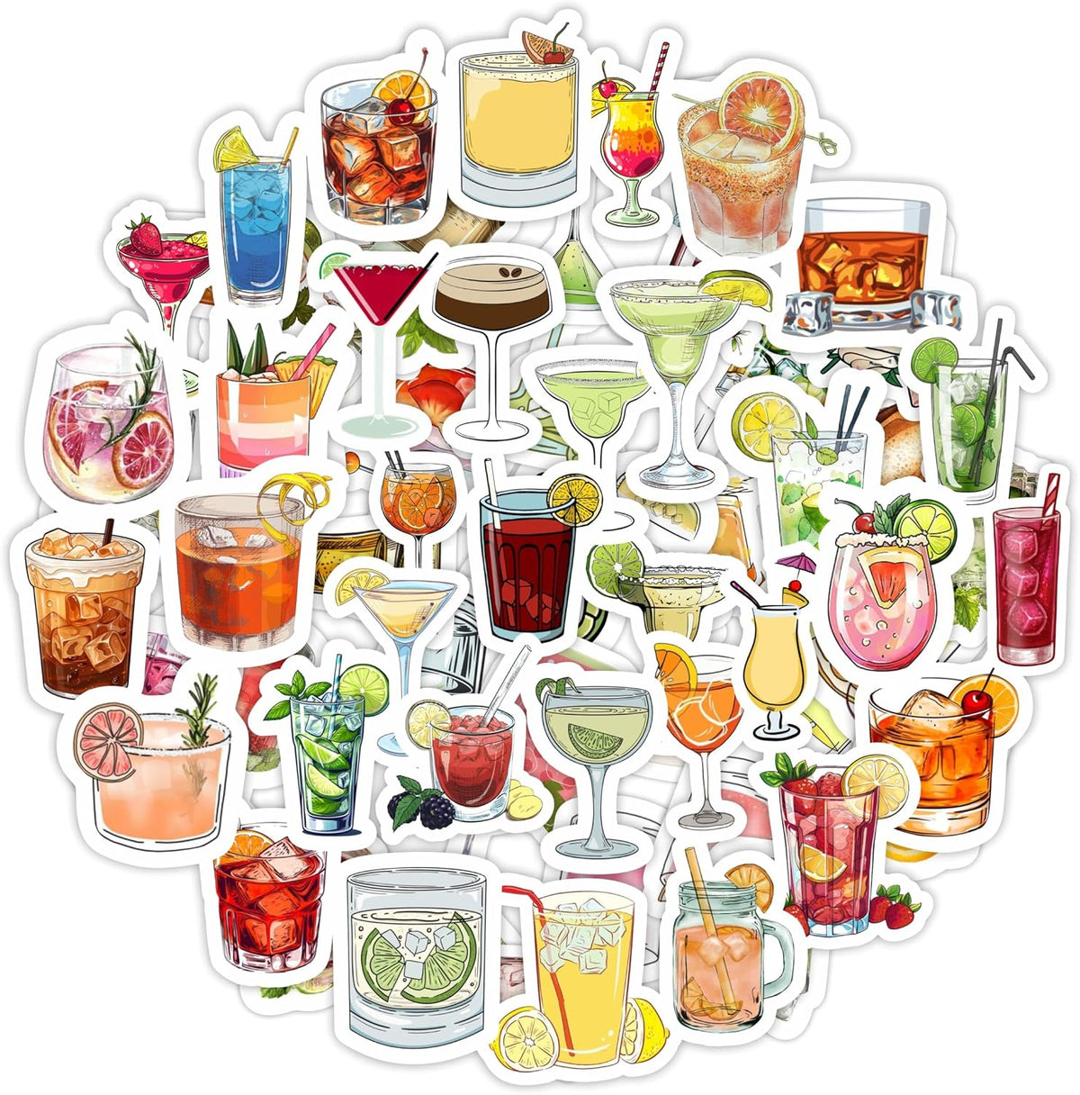 100Pcs Classic Rock Stickers — Rockabilly Guitar & Music Emblems